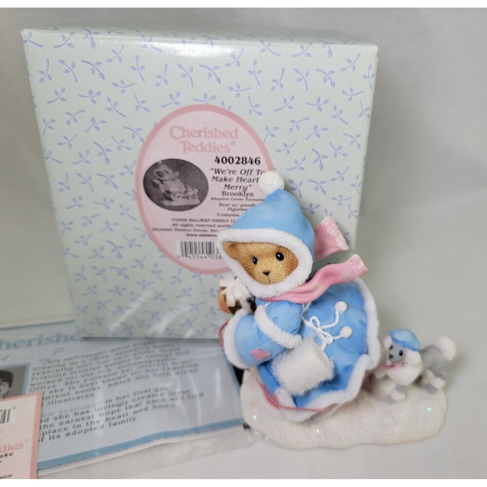 Cherished Teddies Brooklyn We're Off To Make Hearts Merry 4002846 Figurine Box